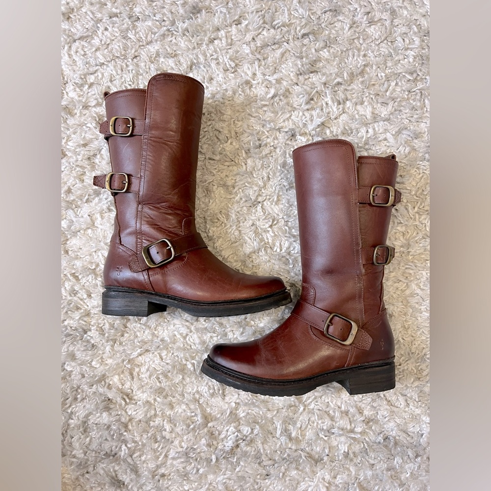Frye Veronica Sherling Mid Boot - Redwood size 6.5